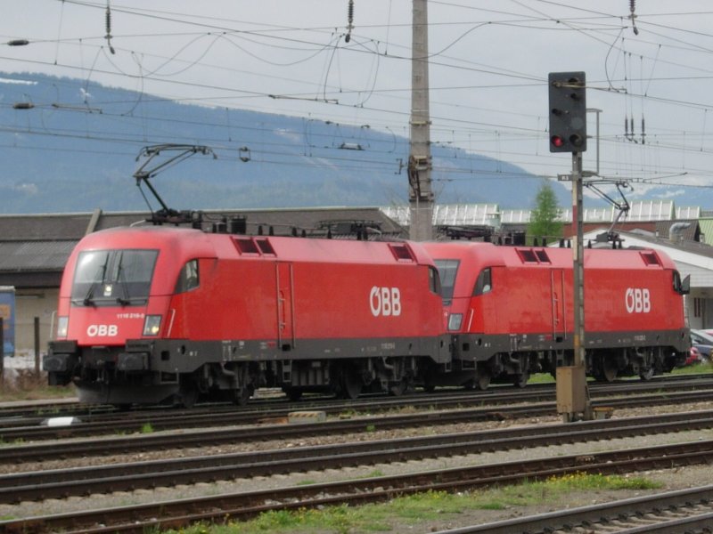 Ein 1116 Tandem bei Verschubfahrten in Knittelfeld am 23.04.08 