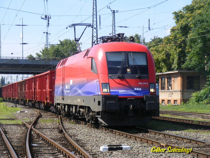 MÁV Cargo Lok 1116 016-5 rolls on 11.07.2009. in Rákospalota-Újpest.