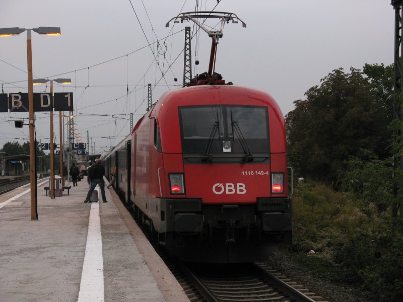 1116 149-4 mit EC 112 von Klagenfurt Hbf nach Frankfurt(Main)Hbf.Am