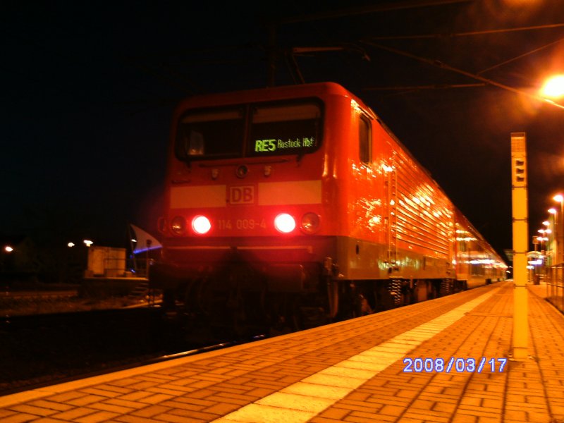 9180 6 114 009-4 D-DB am 17.03.2009 in Lutherstadt Wittenberg.(RE