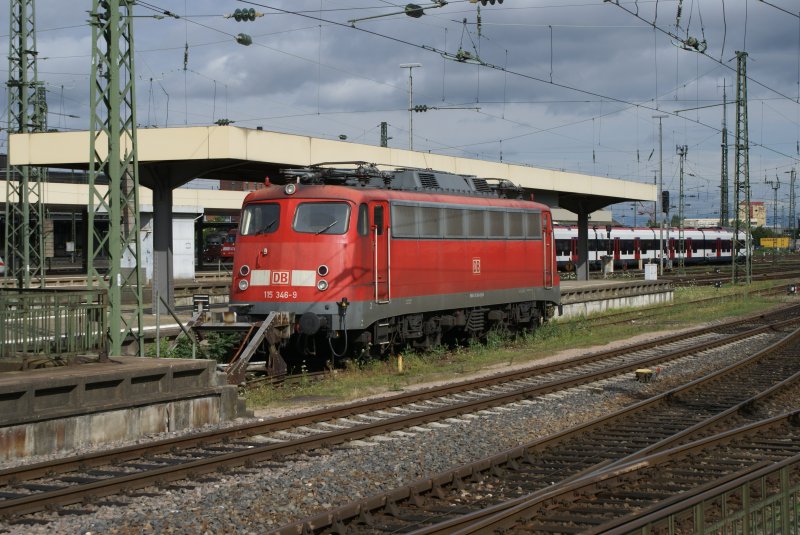 Am 24.7.09 steht die 115 346-9 abgestellt in Basel Bad