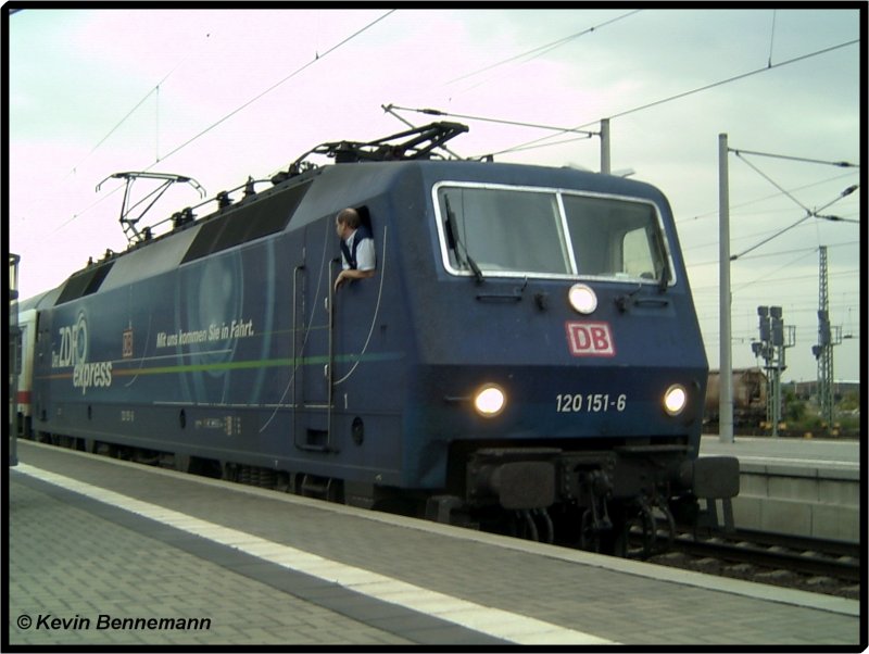 120 151-6 ZweitesDeutschesFernsehen zog am 17.09.2007 den IC 2259 von