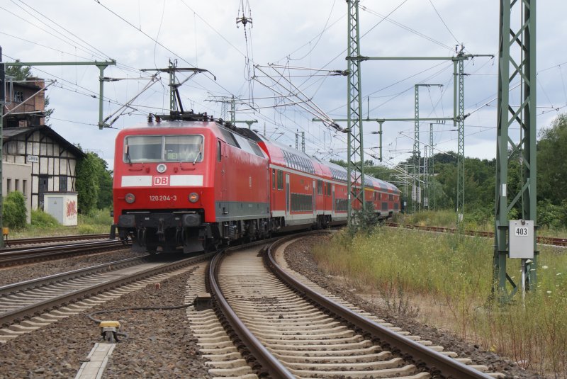 RE 1 is pushed by the 120204-3 shortly after leaving