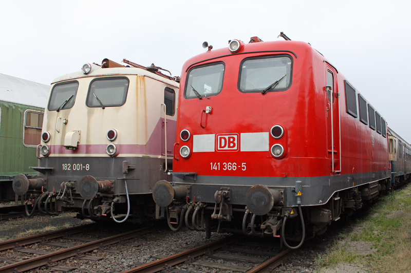 The 141366-5 and 182001-8 in the DB Museum in Konblenz-Lützel,