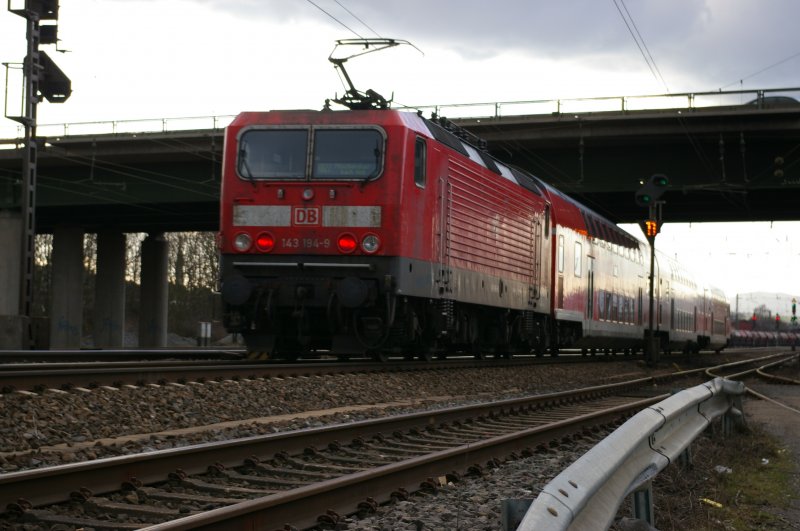 143 194-9 hier kurz vor Neuwied. M�rz 2008 
