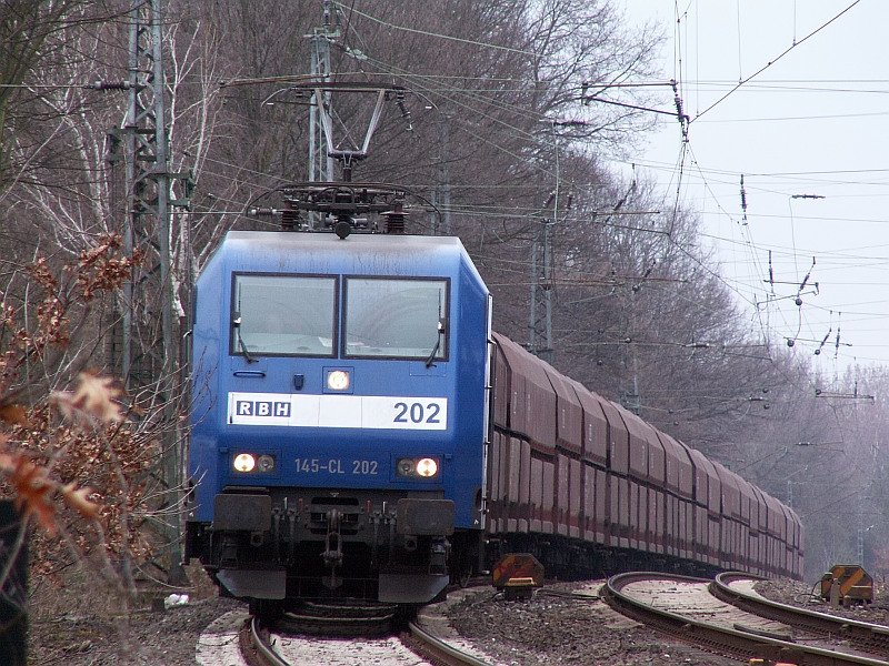 Mit einem langen G�terzug im Schlepp k�mpft sich diese BR