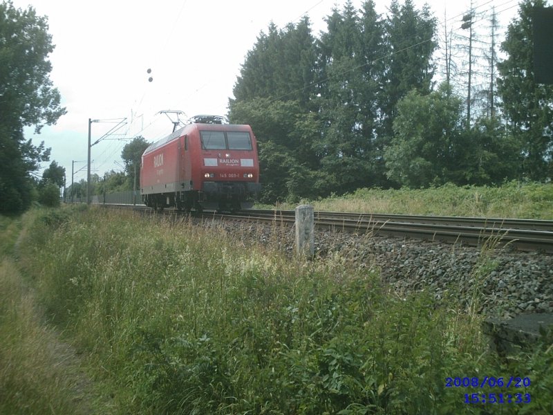 145 069-1 auf Abholfahrt eines Stahlzuges H�he Peine-Horst 