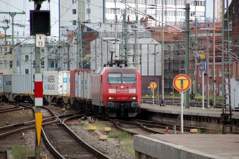 145 033 durchf�hrt am 09.05.09 den Hbf Hannover mit einem