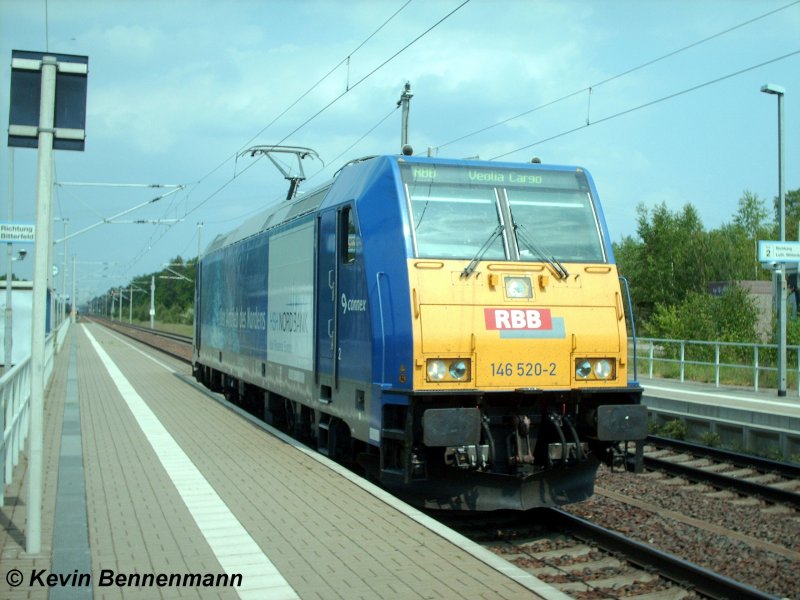 146 520-2 von RBB als Lz auf der KBS 250
