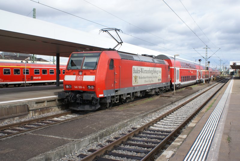 146 109-4 steht am 24.7.09 in Basel Bad Bf. 