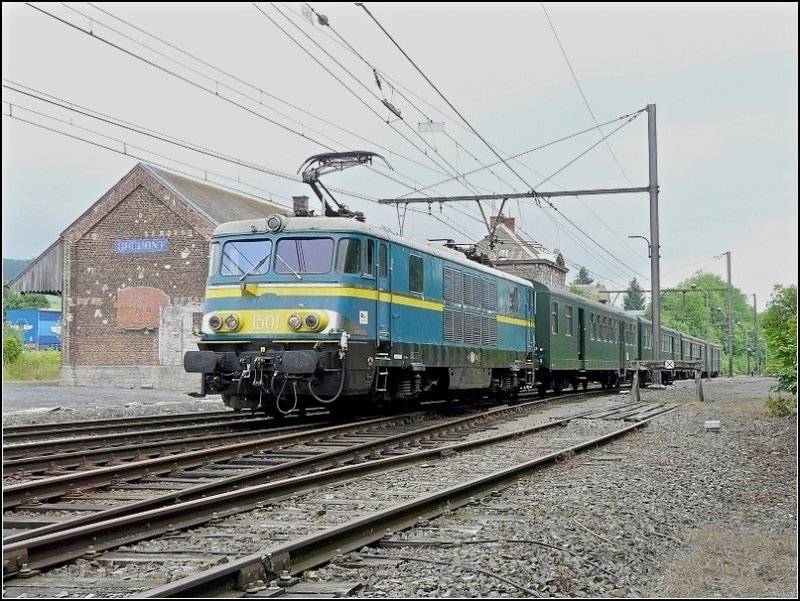 SNCB Electric Locomotive 1501 with M 2 museum cars photographed