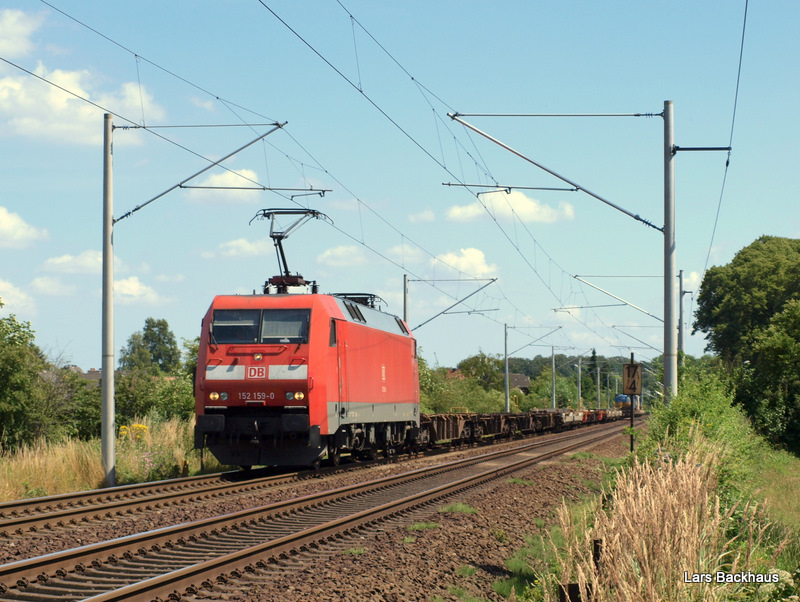152 159-0 hat am 16.07.09 einen fast leeren KLV-Zug Richtung