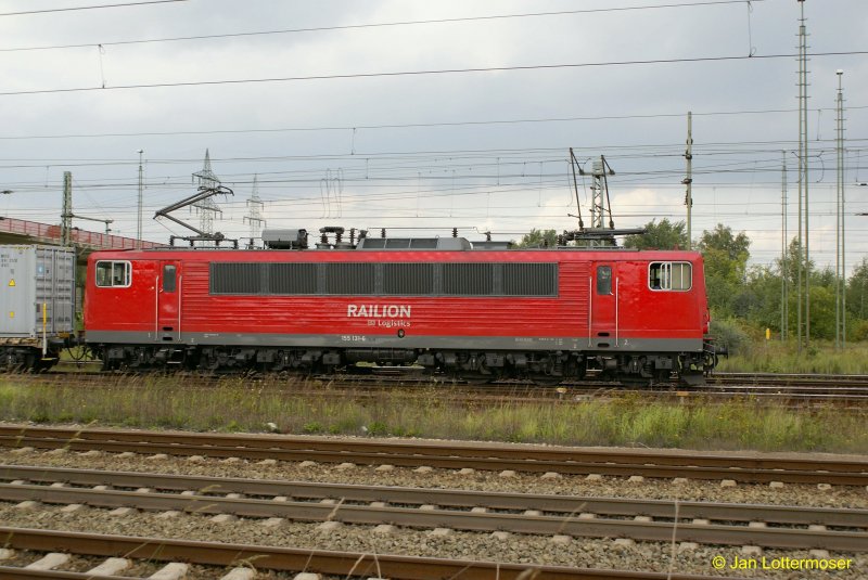 26.8.2007. Br 155131-6 when driving through the Lehrter freight depot.