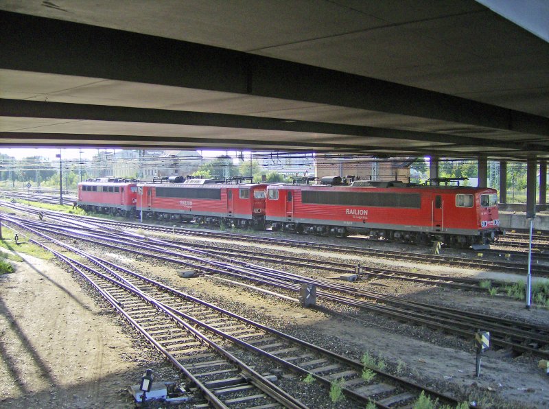 155 065-6, 155 187-8, 139 313-1 am 03.09.2008 im Bahnhof