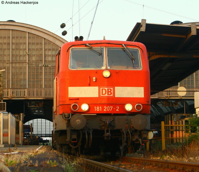 181 207-2 im Abendlicht mit dem EC 360(M�nchen Hbf-Stra�bourg) in