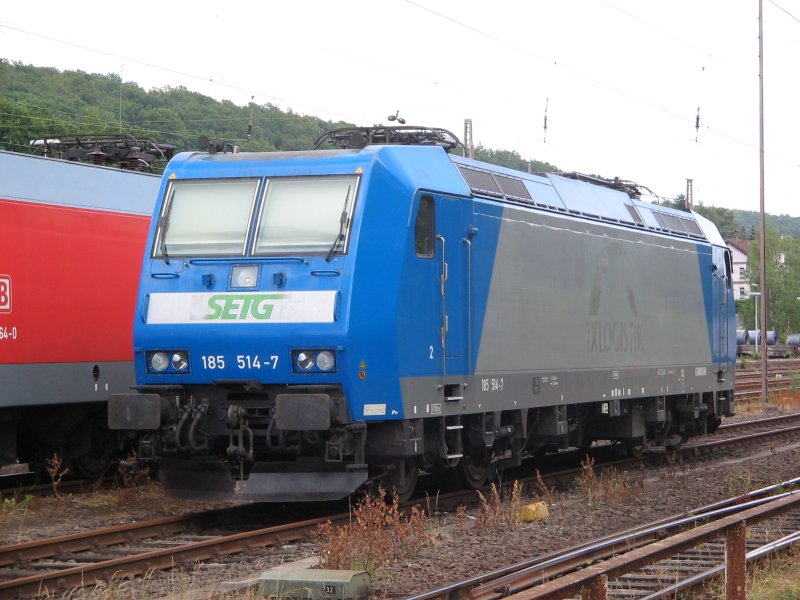 185 514 with setg logo parked in Kreuztal. Is the