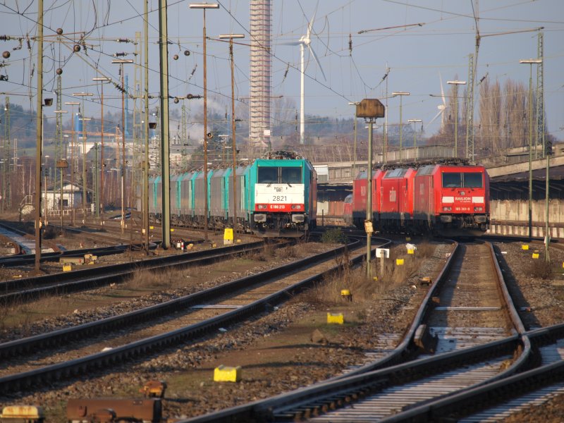 9 Cobras (BR 186) on a track on the western