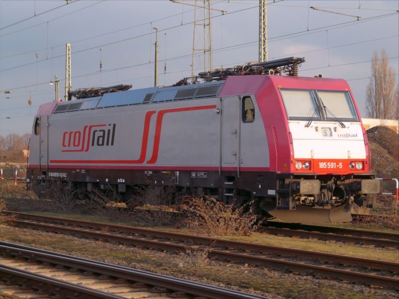 These BR 185 of Crossrail was on 21.01.2009 in Krefeld