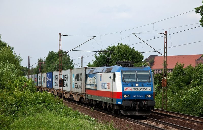 185 513 mit Boxxen gen S�den in Limmer 