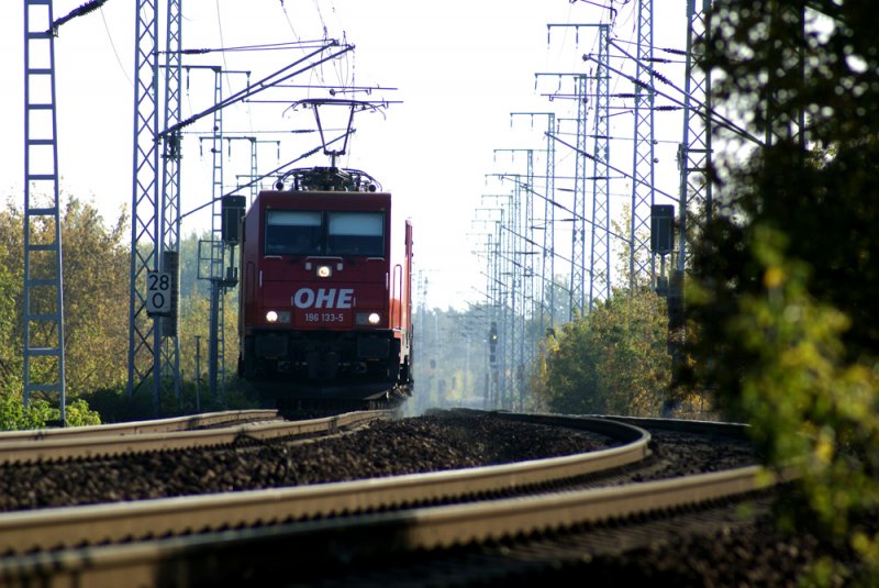 186 133-5 der Osthannoversche Eisenbahnen AG in der Berlin Wuhlheide