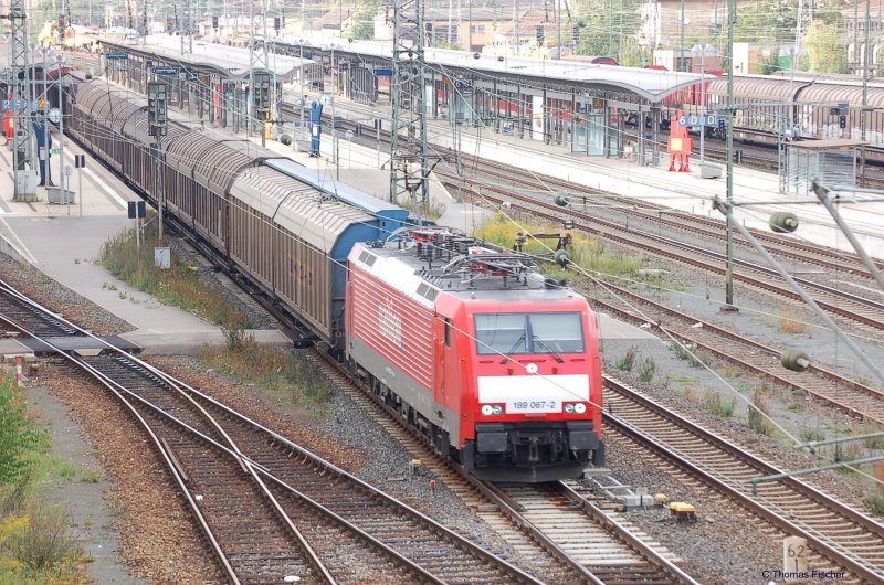 189 067 bei der Durchfahrt im Bhf Bamberg => Richtung