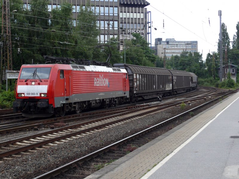 189 083-9 bei der Durchfahrt in D�sseldorf-Rath am 20.6.2009 