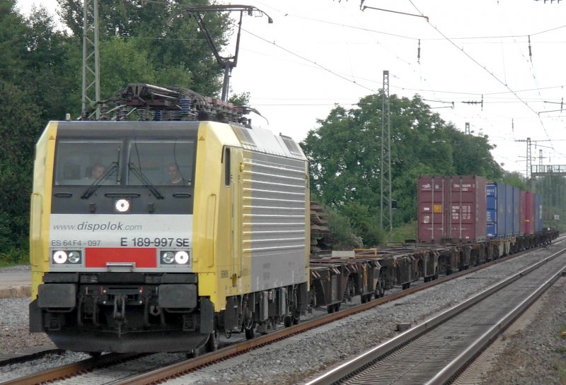 ES 64 F4-097 (189 997) with a container in the