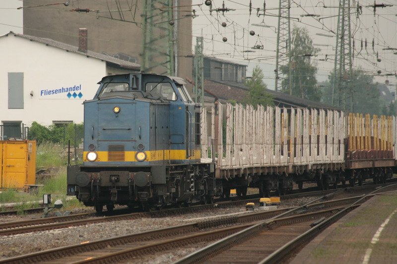 V 100 of the high forest train pulls an empty