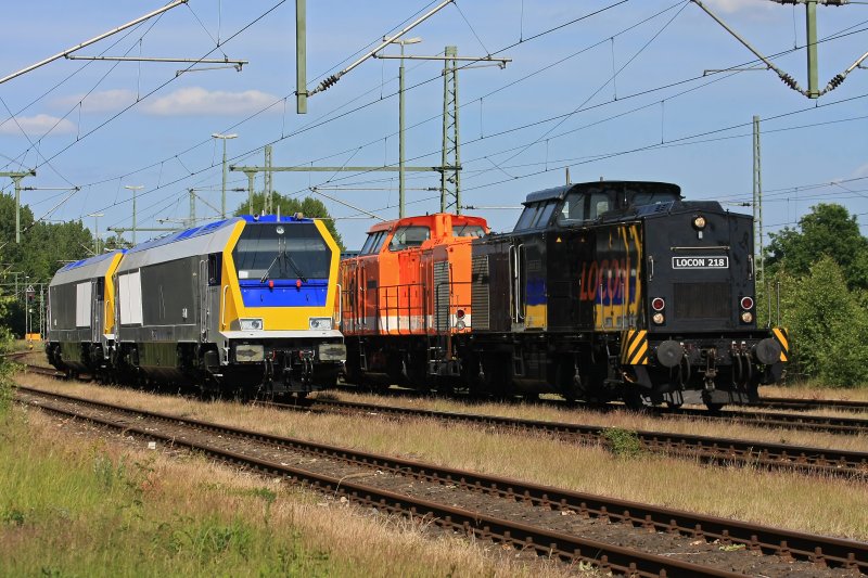 LOCON Loks 216 und 218 treffen am 17.06.2009 auf Voith