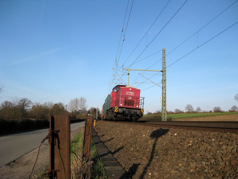 Lok 20 der PBSV leistete am 30.03.09 bei Reinfeld (Holst.)