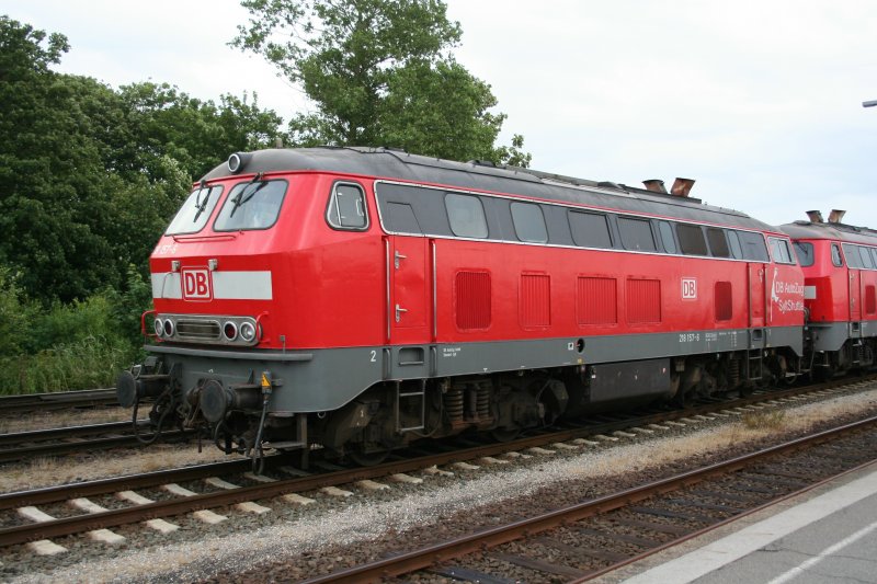 DB DB 218157-6 on 06/26/2008 in Niebüll. (automatically translated, Powered