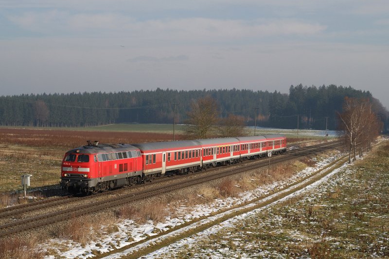 218 314 32 676 with RE (23/11/2007) at Schwabhausen (automatically
