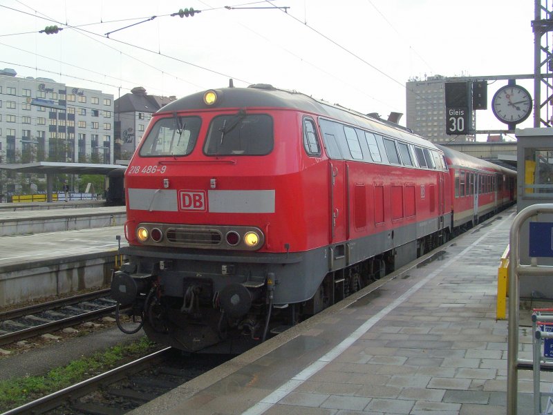 Again 218486-9 02.05.09 in München Hbf (automatically translated, Powered by