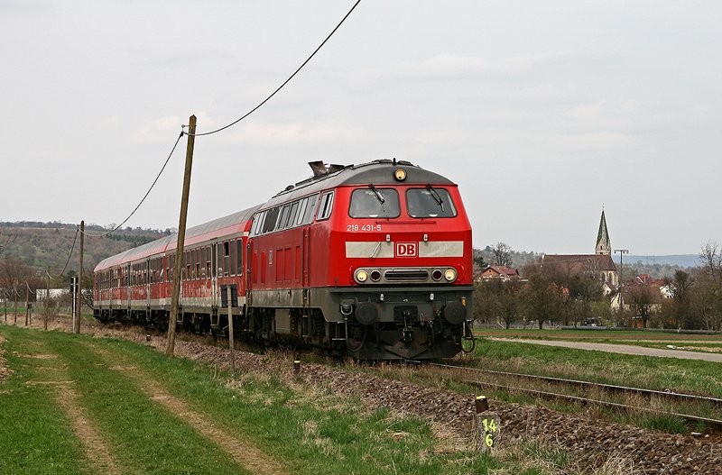The Ulmer 218 431 on 8 April 2009 with the