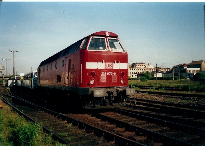 219 070 am 18.Mai 2000 im Bh Leipzig S�d. 