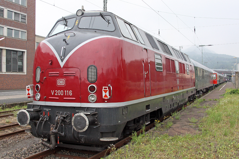 Die V200 116 in K�nigswinter zu einer Sonderfahrt zu Rhein