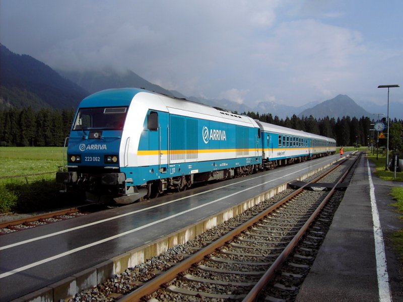 Alex locomotive 223 062 at the intersection stay in Langenwang