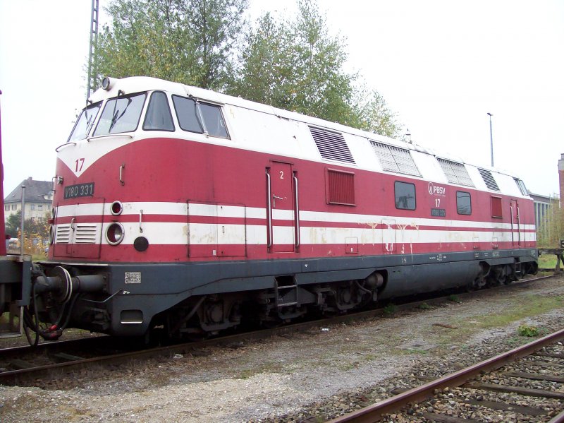V180 331 der PBSV Verkehrs GmbH in alter Beschriftung und