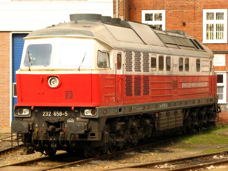 232 658-5 von EWR im Werk Cottbus.24.03.08 