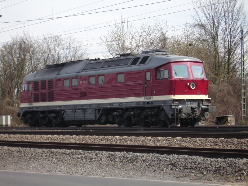 232 550-4 der DGT rangiert in Neuwied. 01.04.2008 