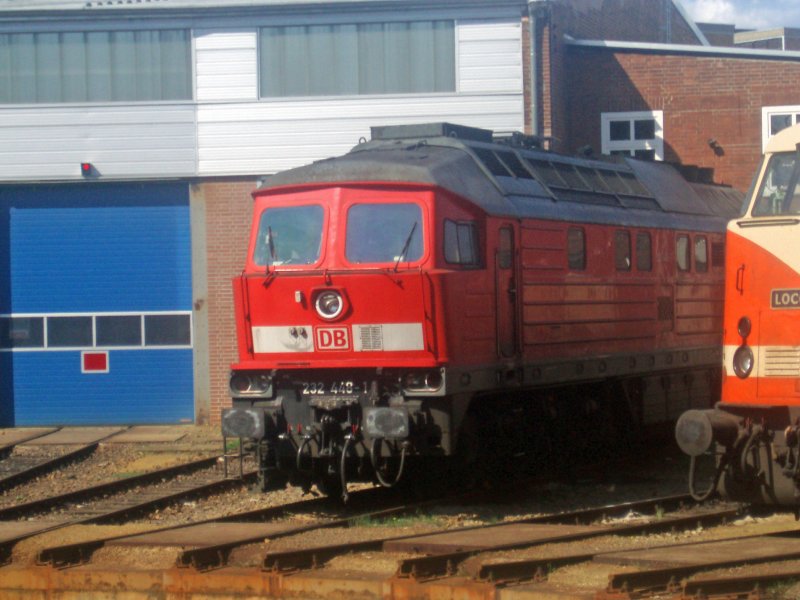 Die 232 448-1 am 26.04.08 im AW Cottbus . 
