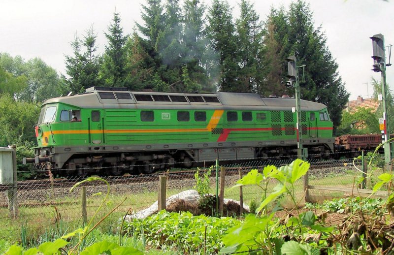 Diesellok 232088-5 - EfW - eines Bauzuges am 10.07.2005 in