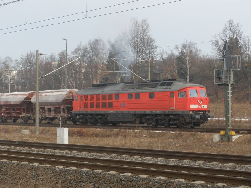 233 510-7 bei der Ausfahrt vom Oberen Bahnhof Reichenbach/V am
