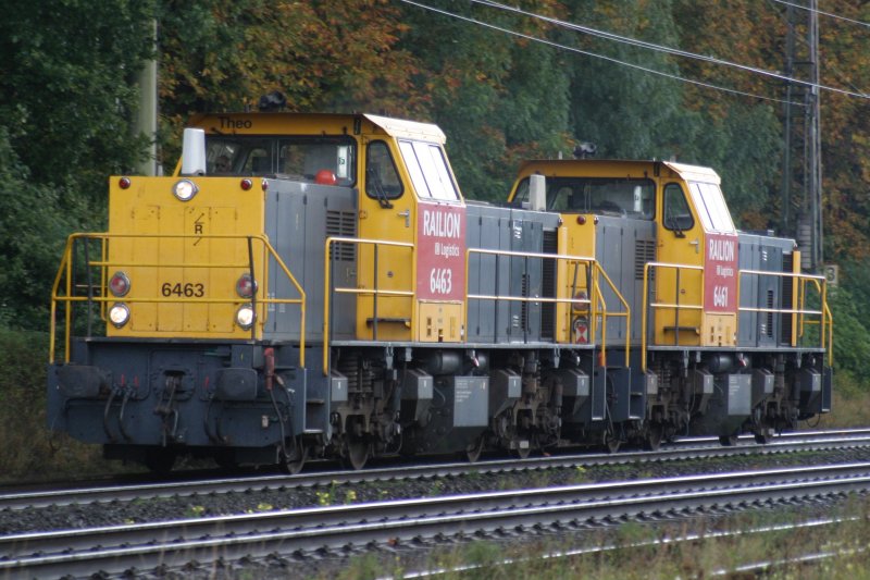 Railion 6463 und 6461 durchfahren am 14.9.09 Ratingen-Lintorf 