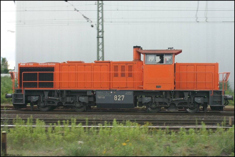 Shunting in Recklinghausen-South for RBH 827 (G1206/2000). 25.06.2007 (automatically translated,