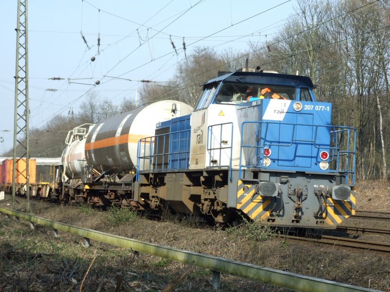 duisport rail 207 077 am 2.4.09 in Duisburg Neudorf 
