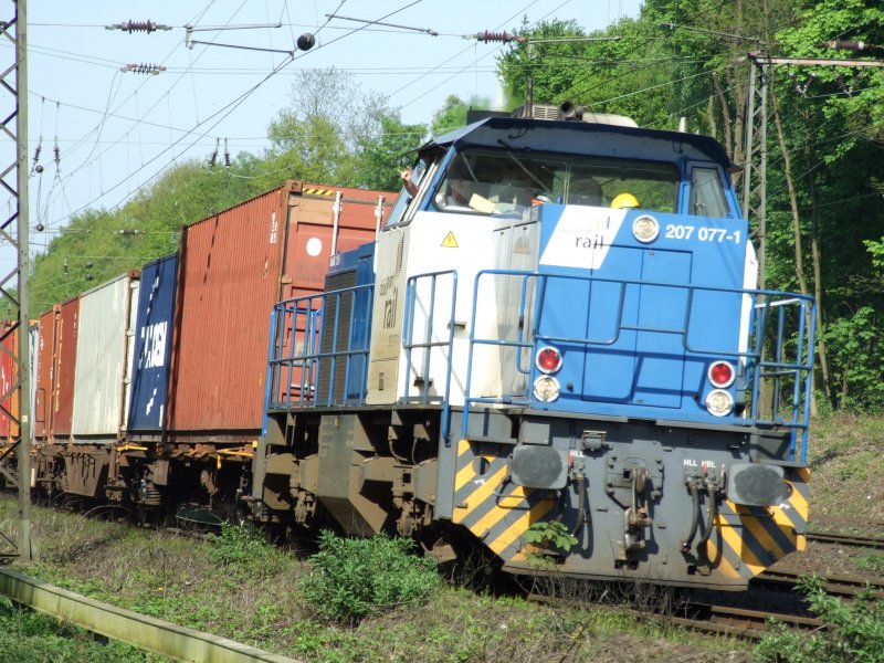 duisport rail 207 077 am 21.4.09 in Duisburg-Neudorf 