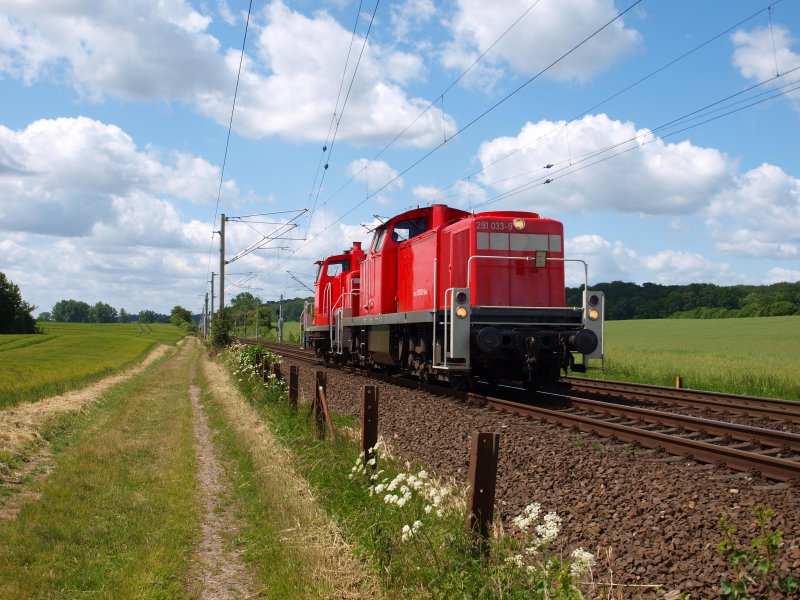 291 033-9 und 363 830-1 rollen am 28.05.09 gem�chlich als