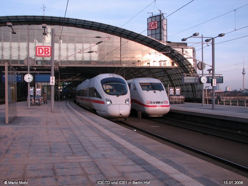 ICE-TD and ICE1 in Berlin Hbf (automatically translated, Powered by