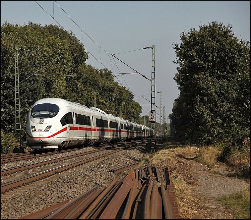 Ein 403er mit Hot-Spot und 403 Aachen Wihte-Nose-ICE sind gemeinsam